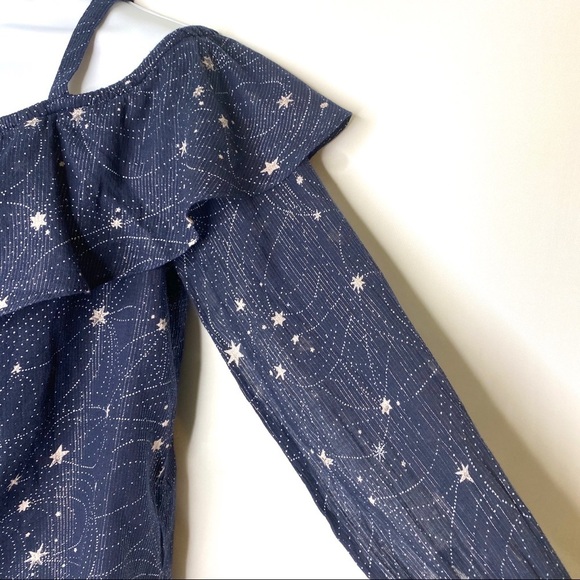 Anthropologie FLOREAT Starlit Off Shoulder Top Small Fairycore Whimsical - Picture 9 of 13